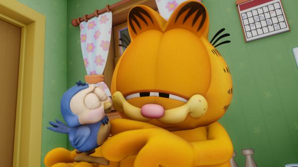 Bild 1 von 3: Garfield entdeckt seine Liebe zu einem kleinen Vogel, den er unbedingt beschützen will.
