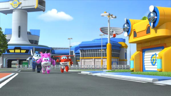 Bild 1 von 4: Paul, Dizzy und Jett laufen auf dem Flughafen um die Wette.© KiKA/FunnyFlux/QianQi/EBS/CJ E&M - Honorarfreie Verwendung gemäß AGB im redaktionellen Zusammenhang mit genannter Sendung bei Nennung \