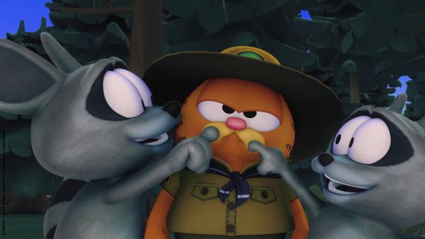 Bild 1 von 2: Garfield bekommt es mit nervigen Waschbären zu tun.