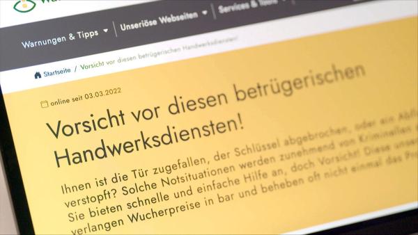 Bild 1 von 10: Im Bild: Vorsicht betru¨gerische Handwerksdienste.