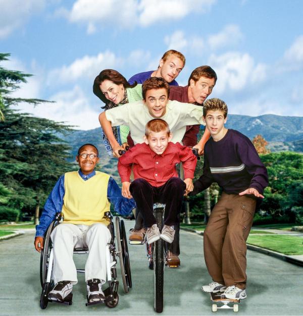 Bild 1 von 23: Im Bild (v.li.): Craig Lamar Traylor (Stevie), Jane Kaczmarek (Lois), Christopher Kennedy Masterson (Francis), Frankie Muniz (Malcolm), Erik Per Sullivan (Dewey), Bryan Cranston (Hal), Justin Berfield (Reese).