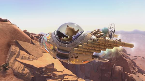 Bild 1 von 8: Stella ist mit ihrem Raumschiff unterwegs, um Stinkegrütze für ihre Pflanzen zu besorgen.