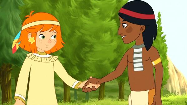 Bild 1 von 15: Im Bild: Lilli und der Indianerjunge.