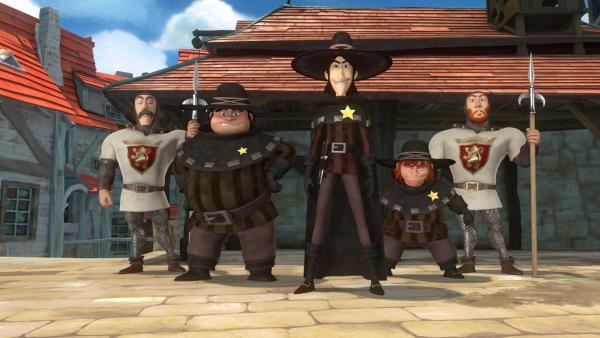 Bild 1 von 4: Prinz John hat die drei Diebe zu neuen Sheriffs ernannt.