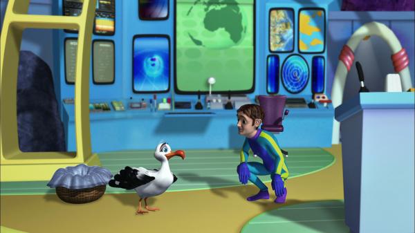 Bild 1 von 3: Taucher Tim erkennt, dass es der verletzten Seemöwe wieder besser geht.