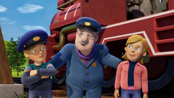 Bild 1 von 3: James freut sich auf einen ganzen Tag mit seinem Opa Gareth - da stört seine Schwester Sarah doch nur!