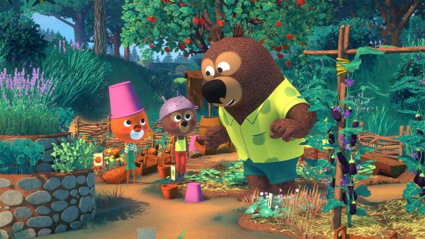 Bild 1 von 1: Edmund, Luzie und Baldur, die Ritter des Gemüsegartens© hr/MIAM! Animation - Honorarfreie Verwendung gemäß AGB im engen inhaltlichen redaktionellen Zusammenhang mit genannter Sendung bei Nennung \