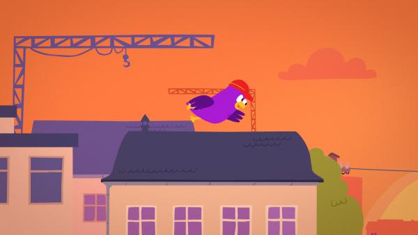 Bild 1 von 2: Fieps genießt seinen abendlichen Spazierflug und kommt zu einer Baustelle.