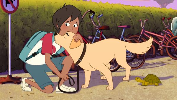 Bild 1 von 3: Hunde verboten? Ab sofort sind keine Hunde mehr am Müggeldorfer Strandbad erlaubt. Auch Josefines Hund Anton muss draußen warten.© ZDF/ZDF 2024/Caligari - Honorarfreie Verwendung gemäß AGB im redaktionellen Zusammenhang mit genannter Sendung bei Nennung \