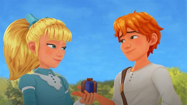 Bild 1 von 3: Tom hat ein Geschenk für Becky zum Geburtstag.