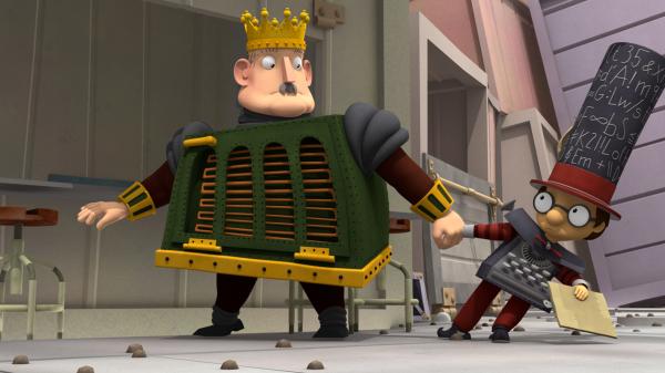 Bild 1 von 6: Ratzefummel versucht König Bleifuß aufzuhalten, der unter Hypnose steht.