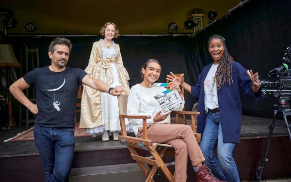 Bild 1 von 1: Im Bild: Regisseur Nils Dettmann, Matilda Willigalla, Sophia Leonie Mauritz und Liz Baffoe (v.l.)