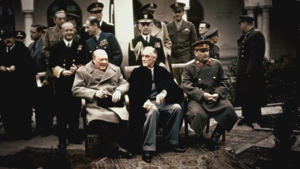 Bild 1 von 3: V.l.n.r.: Winston Churchill, Franklin D. Roosevelt, Josef Stalin.