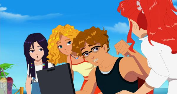 Bild 1 von 4: Cleo, Emma, Lewis und Rikki (v.l.n.r.) wollen herausfinden, zu welchem Schiff die von ihnen gefundene Galionsfigur gehört.