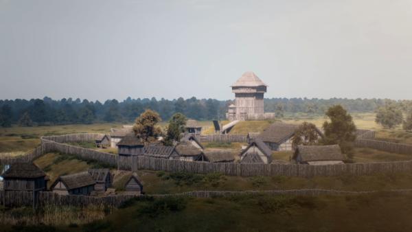 Bild 1 von 9: Die ersten Burgen des Mittelalters waren noch aus Holz errichtet. Ihre Geschichte und ihre ursprüngliche Gestalt rekonstruiert \