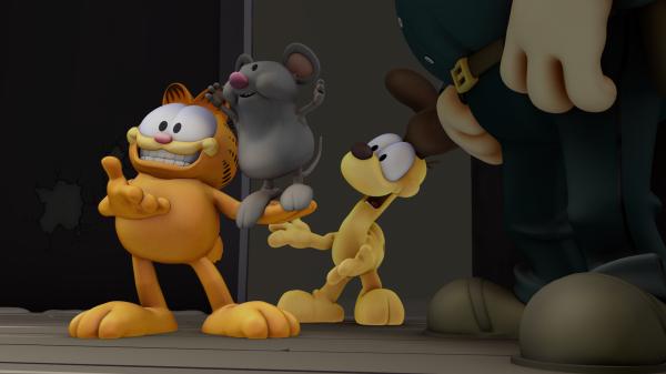 Bild 1 von 3: Garfield und Odie können die Hamsterratte Packy überführen und entlasten damit Jon.