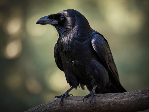Bild 1 von 4: Rabe auf einem Ast.