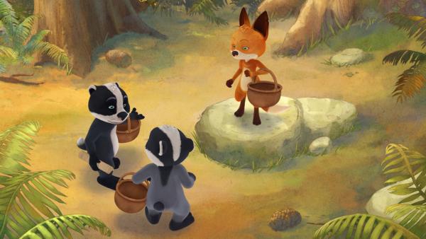 Bild 1 von 3: Rosie und die Zwillinge suchen an ihren Lieblingsstellen nach leckeren Pilze.