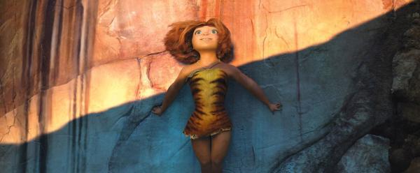 Bild 1 von 6: Eep (Emma Stone) basks in a rare taste of life outside her family cave.