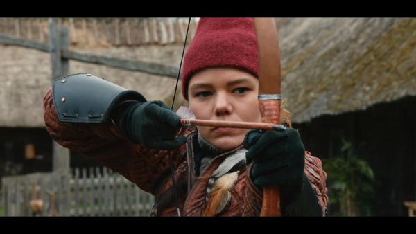 Bild 1 von 7: Falke (Viilbjßrk Malling Agger) mit Pfeil und Bogen.