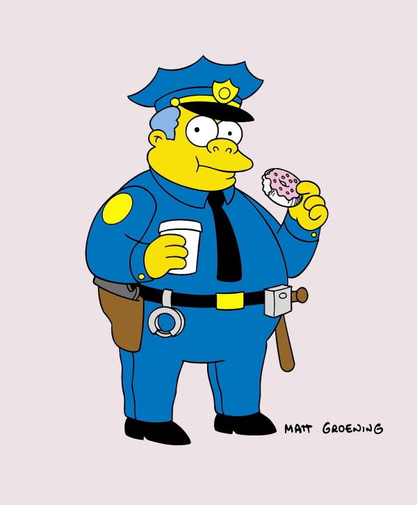 Bild 1 von 15: (13. Staffel) - Auch Chief Wiggum, Polizeichef in Springfield, ist ein Donut-Fan.