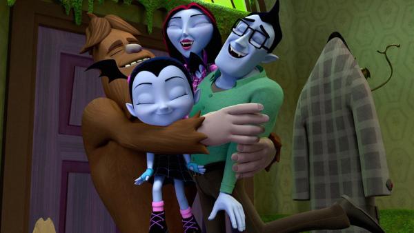 Bild 1 von 11: 21a: Vampirina hat Vampirschluckauf, daher wollen Poppy und Bridget sie erschrecken, um ihn zu vertreiben. Doch das ist gar nicht so einfach. 21b: Boris' alter Mitbewohner, Bigfoot, kommt in die Spuk-Pension.