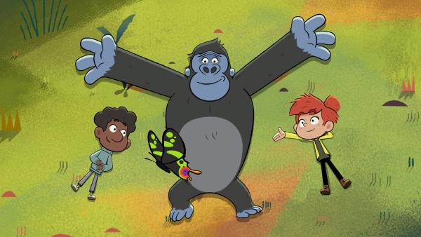 Bild 1 von 1: Gorilla Jack ist glücklich. Tommy und Taylor haben endlich verstanden, dass auch Tiere ihre Launen und manchmal einfach keine Lust auf Action haben.
© ZDF/Watch Next Media - Honorarfreie Verwendung gemäß AGB im engen inhaltlichen redaktionellen Zusammenhang mit genannter Sendung bei Nennung \
