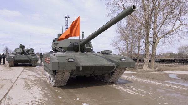 Bild 1 von 3: Die neueste Entwicklung aus russischer Waffenschmiede ist der Panzer T-14. Welche Technik eingesetzt wird, bleibt größtenteils geheim.