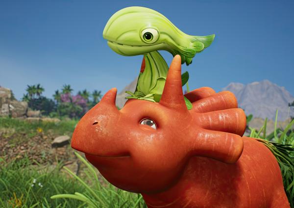 Bild 1 von 3: Ginger versucht den kleinen Pakchoidactylus zum Fliegen zu motivieren.