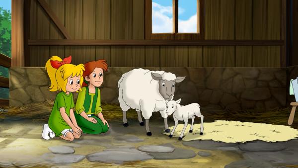 Bild 1 von 9: Bibi (l.) und Margie (r.) sind überglücklich, dass Jamies Lämmchen geboren ist.