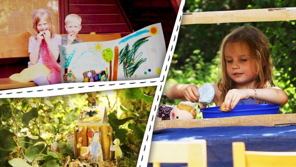 Bild 1 von 2: Kinder malen, erzählen und spielen Märchen.