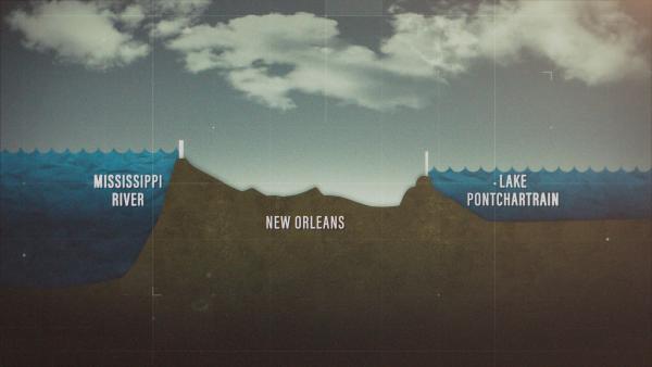 Bild 1 von 5: A computer-generated image shows the Bowl Effect in New Orleans.