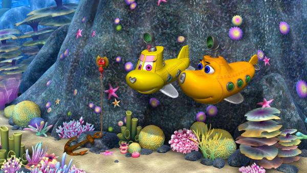 Bild 1 von 2: Timmy und Bess erhalten eine Sturmwarnung.