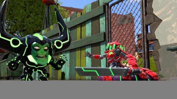 Bild 1 von 4: Madcap versucht, Joyride auf seine Seite zu ziehen!© WDR/WDRmg/Zagtoon/Method - Honorarfreie Verwendung gemäß AGB im redaktionellen Zusammenhang mit genannter Sendung bei Nennung \