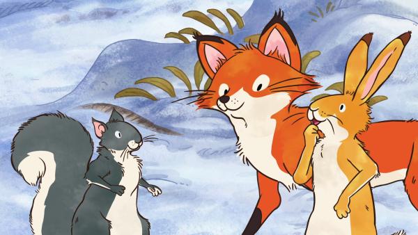 Bild 1 von 9: Die Spurenverfolgung im Schnee bringt den kleinen braunen Hasen auf die Idee für ein neues Versteckspiel - \