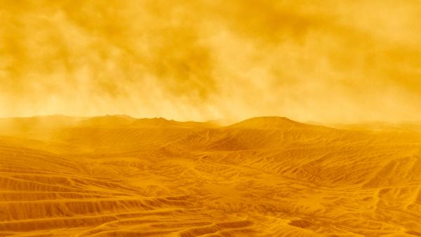 Bild 1 von 3: So könnte es auf der Oberfläche der Erdnachbarin Venus aussehen. Ihre Atmosphäre besteht zu etwa 96 Prozent aus Kohlenstoffdioxid, besser bekannt als CO2.