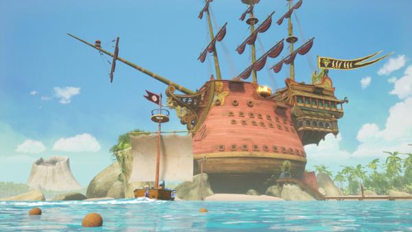 Bild 1 von 3: Die ehrwürdige Pirate Academy ist auf einer riesigen, alten Galeone untergebracht, an einer kleinen, einsamen Insel liegt.