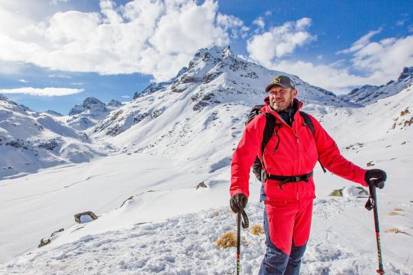 Bild 1 von 27: Im Bild: Hermann Maier mit Piz Buin im Hintergrund.