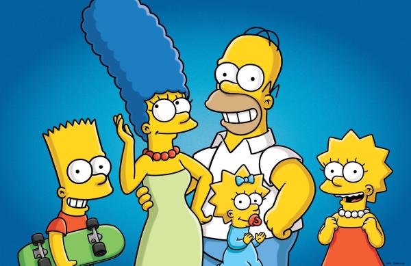 Bild 1 von 32: (26. Staffel) - Die Simpsons sind eine nicht alltägliche Familie: Maggie (2.v.r.), Marge (2.v.l.), Lisa (r.), Homer (M.) und Bart (l.) ...
