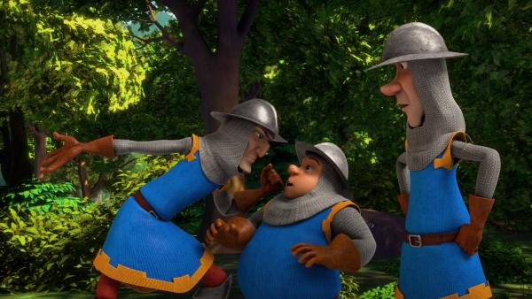 Bild 1 von 3: Die Piraten Sicario, Cicala und Francis haben sich als Wachen verkleidet.