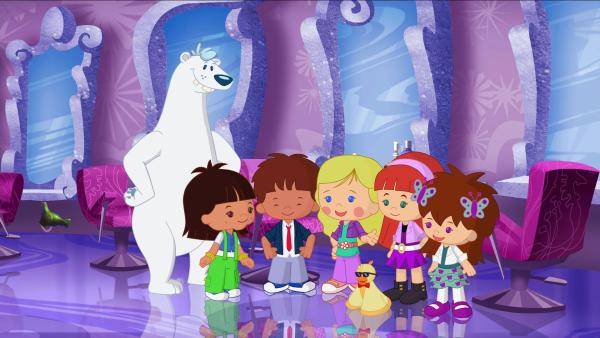 Bild 1 von 5: Vor dem Auftritt müssen die kleinen Popstars noch schöne Kostüme und neue Frisuren bekommen. Dafür ist Herr Eisbär zuständig.