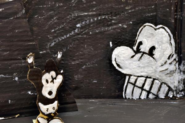 Bild 1 von 3: Mickey Mouse in seiner ursprünglichen Form abstrahiert und in StopMotion animiert.