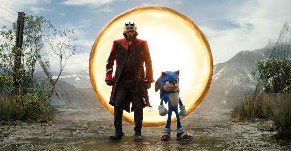 Bild 1 von 6: Jim Carrey as Ivo Robotnik and Sonic (Ben Schwartz) in Sonic the Hedgehog 3 from Paramount Pictures and Sega of America, Inc.