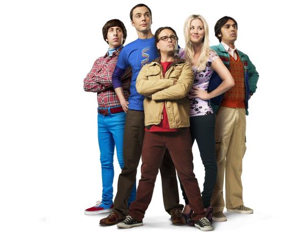 Bild 1 von 27: (7. Staffel) - Ganz besonderer Freunde: Howard (Simon Helberg, l.), Sheldon (Jim Parsons, 2.v.l.), Leonard (Johnny Galecki, M.), Penny (Kaley Cuoco, 2.v.r.) und Raj (Kunal Nayyar, r.) ...