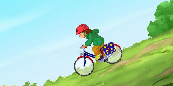 Bild 1 von 7: Laura will mit ihrem neuen Fahrrad einen besonderen Sprung wagen.