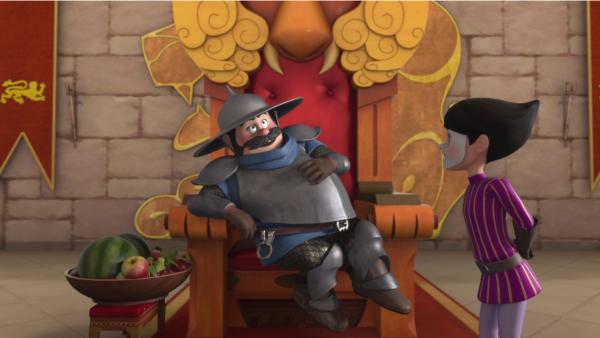 Bild 1 von 4: Der Sheriff (links) hat keine Ahnung, wer der Mann mit der Maske (rechts) ist.