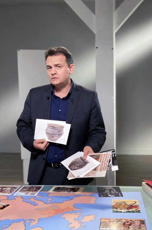 Bild 1 von 2: Der französische Spätmittelalter-Experte Stéphane Gioanni erklärt, dass die Anekdote um den Krug von Soissons erst Jahrhunderte nach den eigentlichen Ereignissen entstand.