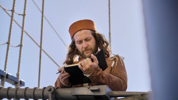 Bild 1 von 14: Amerigo Vespucchi (Michele Guidi) schreibt sein bahnbrechendes Werk \