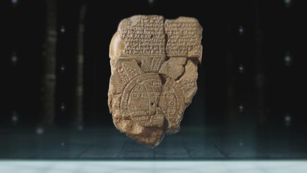 Bild 1 von 2: Die babylonische Weltkarte liegt heute im Britischen Museum in London und ist über 2500 Jahre alt.