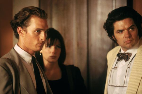 Bild 1 von 4: (v.l.n.r.) Jake Tyler Brigance (Matthew McConaughey); Ellen Roark (Sandra Bullock); Harry Rex Vonner (Oliver Platt)